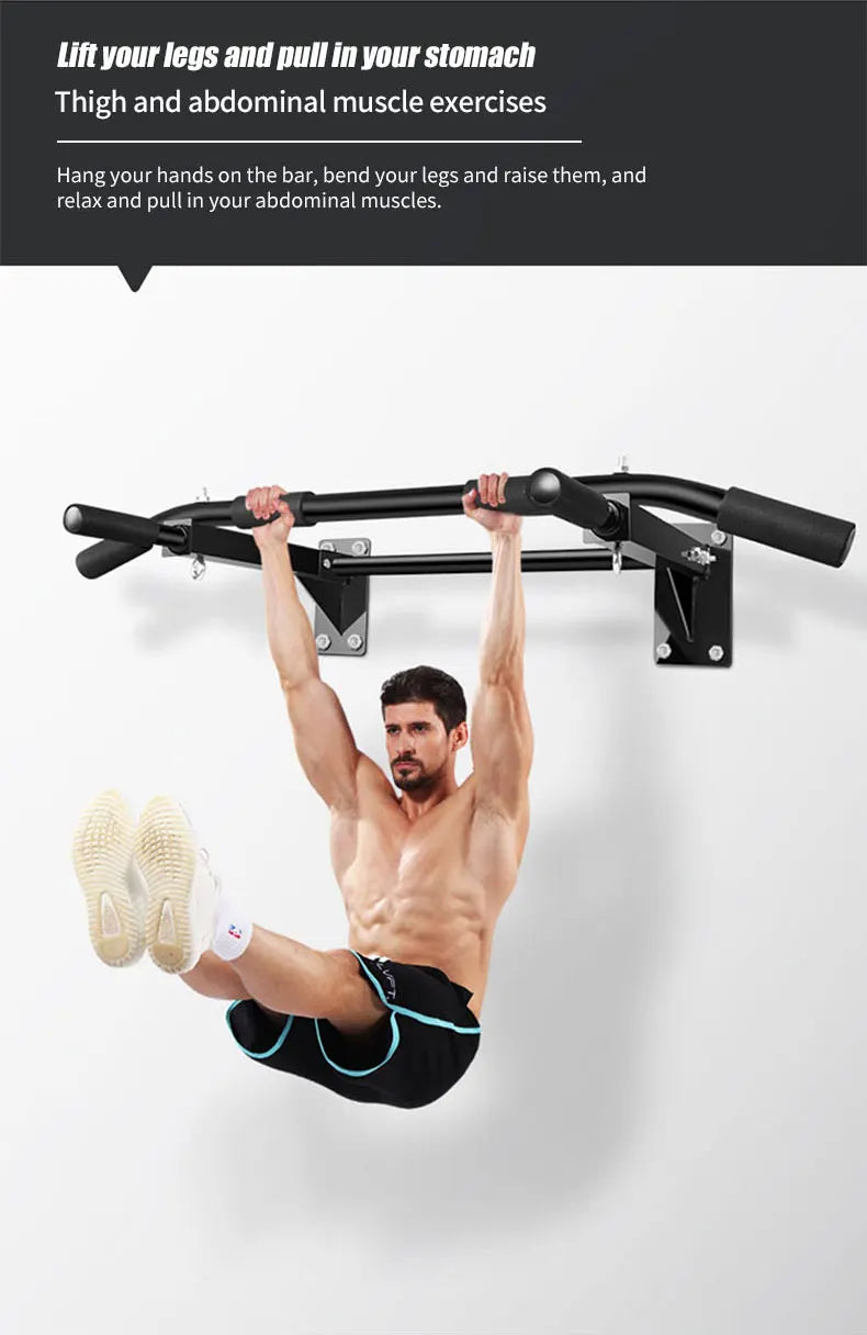 Wall-Mounted Pull-Up Bar-Drill Installation, Home Gym Equipment for Indoor Fitness, Chin-Up Bar for Strength Training （Black、）