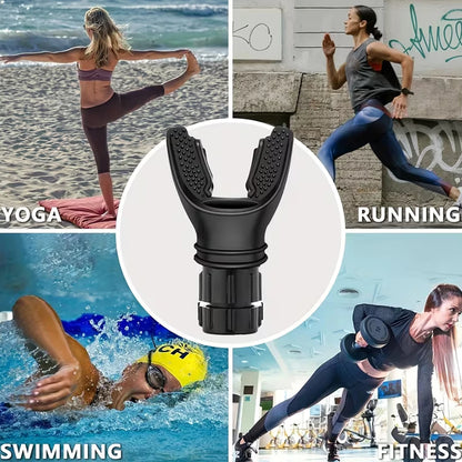 Portable Respiratory Trainer with Adjustable Resistance Ergonomic Blow Mouth for Adults Athletes Gyms Travel Home Exercise - Lun